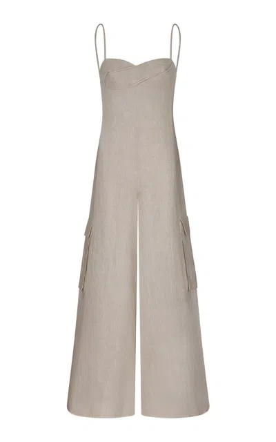 Andres Otalora Solana Wide-leg Linen Jumpsuit