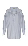 Andres Otalora Asha Oversized Cotton Poplin Shirt In Blue