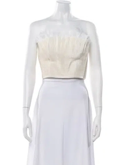 Pre-owned Andres Otalora Strapless Crop Top In Neutrals