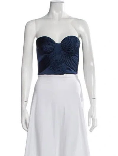 Pre-owned Andres Otalora Strapless Crop Top W/ Tags In White
