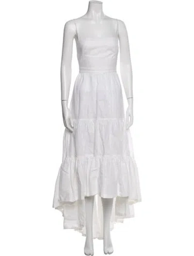 Pre-owned Andres Otalora Strapless Long Dress In White