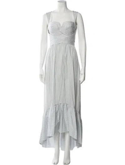 Pre-owned Andres Otalora Striped Long Dress In Blue
