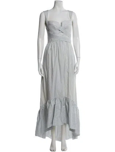 Pre-owned Andres Otalora Striped Long Dress In Blue