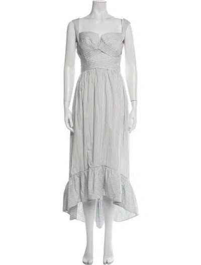 Pre-owned Andres Otalora Striped Midi Length Dress In Blue