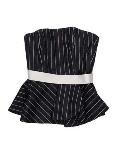 Pre-owned Andres Otalora Striped Short Sleeve Top In Blue
