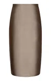 Andres Otalora Susurros Pencil Leather Skirt In Gold