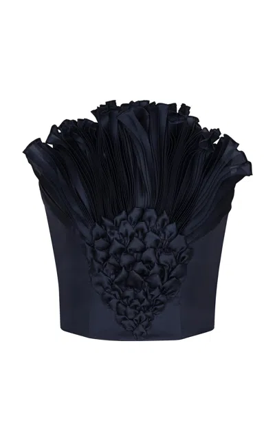 Andres Otalora Talauma Pleated Silk-organza Top