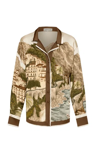 Andres Otalora Tarde De Verano Satin Shirt In Multi