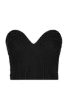 Andres Otalora Templo Hand-embroidered Linen Corset Top In Black