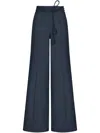 Andres Otalora Color Identidad Belted Tencel Flared-leg Pants In Blau