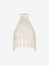 Andres Otalora A-mar Handmade Macrame Cotton-linen Top In Beige