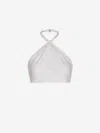 Andres Otalora Mil Islas Criss Cross Linen Crop Top In White