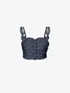 Andres Otalora Redes Knotted Tencel Crop Top In Cobalt Blue