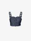 Andres Otalora Redes Knotted Tencel Crop Top In Strips Of The Same Fabric Intertwined