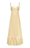 Andres Otalora Tu Esencia Linen Maxi Dress In Yellow