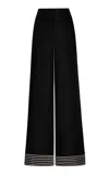 Andres Otalora Tu Sutileza Embroidered Linen Pants In Black,white