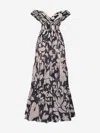 Andres Otalora Tua Vida Gathered Chiffon Off-the-shoulder Maxi Dress In Midnight Blue