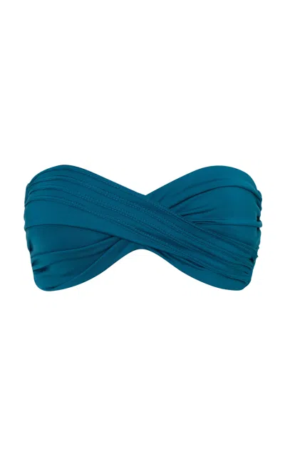 Andres Otalora Turaa Embellished Bikini Top In Blue