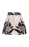 Andres Otalora Uma Printed Linen Shorts In Black,white