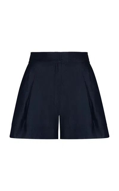 Andres Otalora Uma Tencel Denim Shorts In Navy