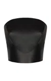 Andres Otalora Un Arco Leather Corset Top In Black