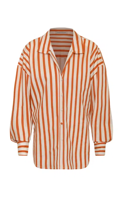 Andres Otalora Un Tej Oversized Cotton Shirt In Brown