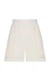 Andres Otalora Una Margarita High Rise Linen Shorts In Off-white