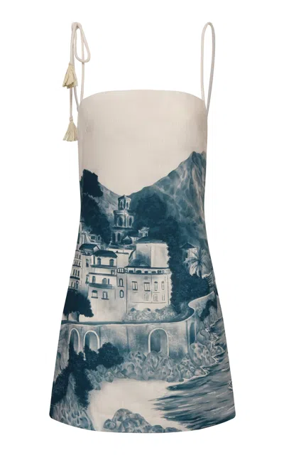 Andres Otalora Una Tarde Eterna Linen Mini Dress In Multi
