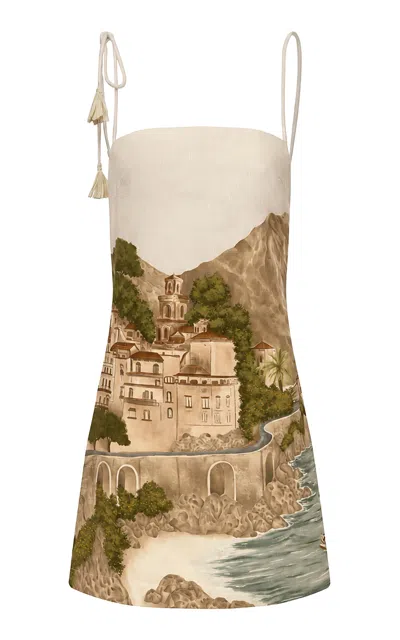 Andres Otalora Una Tarde Eterna Linen Mini Dress In Multi