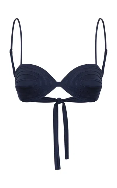 Andres Otalora Vida Volviendo Embellished Bikini Top In Blue