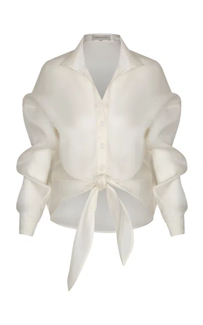 Andres Otalora Vinculo Infinito Silk Top In White