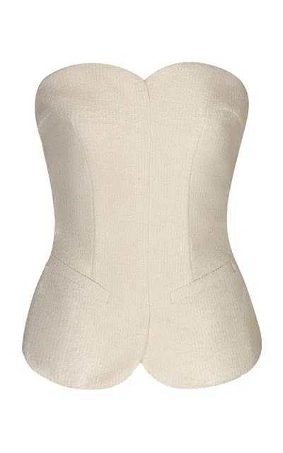Andres Otalora Vinculo Sereno Tweed Top In Ivory