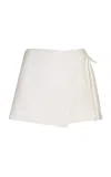 Andres Otalora Visitantes Wrapped Linen Skort In Off-white