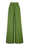 Andres Otalora Vivir Linen Wide-leg Pants In Green