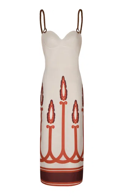 Andres Otalora Vivisima Embellished Midi Dress In Print
