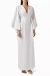 Andres Otalora Volare Caftan Dress In White In White