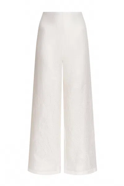 Andres Otalora Women's Sueño Botanico Embroidered Pant In Off White