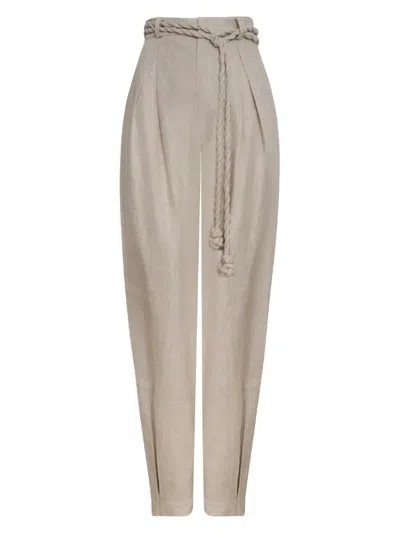 Andres Otalora Women's Una Vida Fitted Ankle Pants In Oatmeal