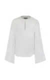 Andres Otalora Y Boleros Keyhole Charmeuse Silk Blouse