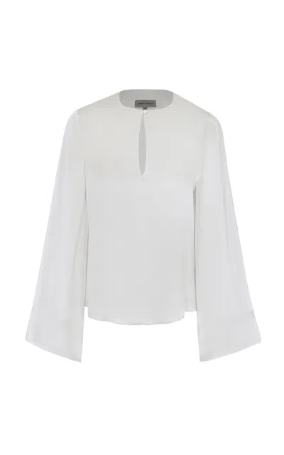 Andres Otalora Y Boleros Keyhole Charmeuse Silk Blouse