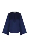 Andres Otalora Y Boleros Keyhole Charmeuse Silk Blouse