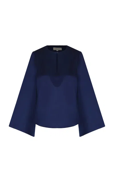Andres Otalora Y Boleros Keyhole Charmeuse Silk Blouse