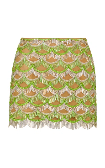 Andrés Pajón Vira Embroidered Tulle Mini Skirt In Multi