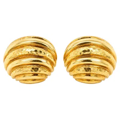 Pre-owned Andrew Clunn , 18 Karat Yellow Gold Earclips
