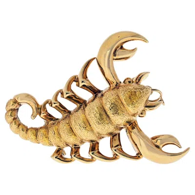 Pre-owned Andrew Clunn 18k Gold 1970s Scorpion Pendant Vintage Brooch In Multi
