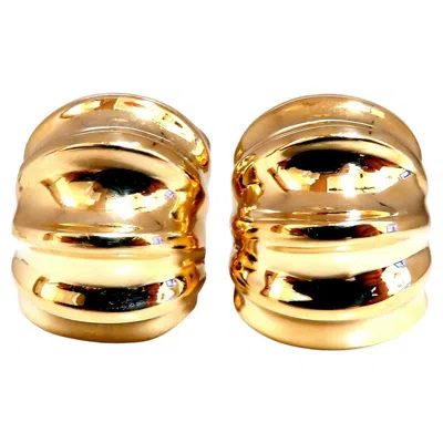 Pre-owned Andrew Clunn 18kt Gold Clip Earrings Watermelon Classic In Multi