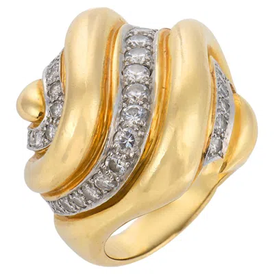 Pre-owned Andrew Clunn 2.00 Carat Diamond 18k Yellow Gold Cocktail Ring