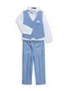 ANDREW FEZZA LITTLE BOY'S 4-PIECE PINSTRIPE VEST SET