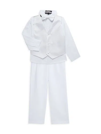 Andrew Fezza Kids' Little Boy's 4-piece Vest, Shirt, Pants & Bow Set In White
