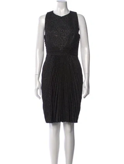 Pre-owned Andrew Gn Animal Print Knee-length Dress In Brown